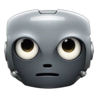 cute obsidian robot face white eyes sticker