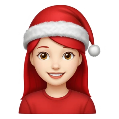 girl with red xmas hat sticker
