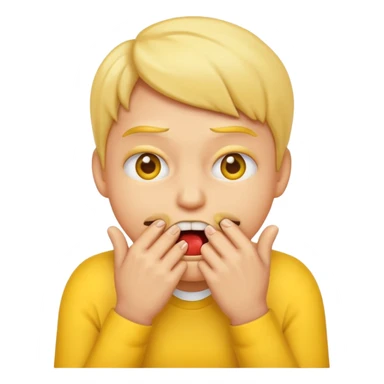 Nervous emoji that bite his nails sticker