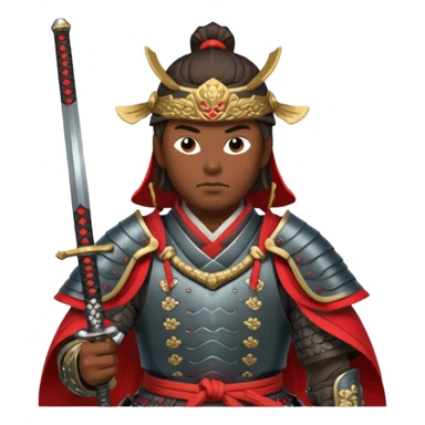 guerrero samurai con su espada en la mano sticker