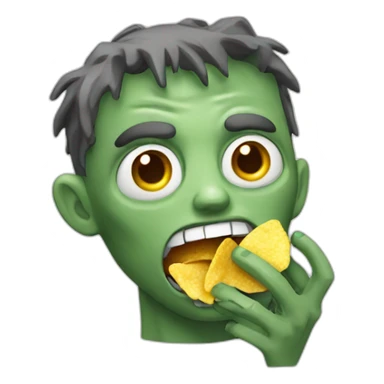zombie eating chips sticker