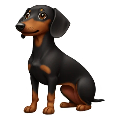 black and brown weenie dog sticker