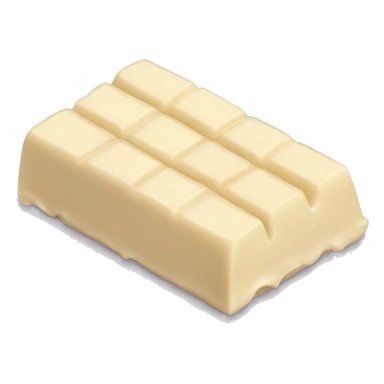 Realistic bar of white chocolate with three rows  sticker