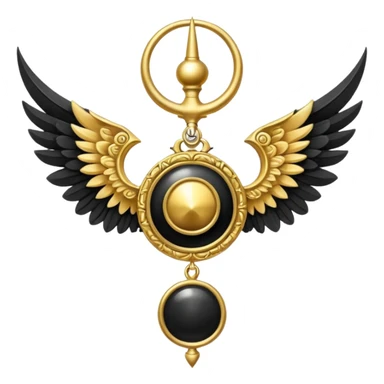 holy emblem with black wings with horn sticker