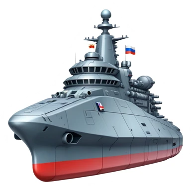 Colossal Russian space warship with flag coloration and heavy armaments sticker