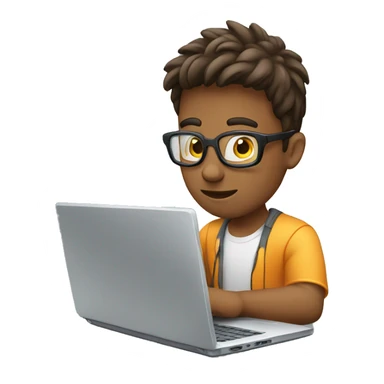 Male coding on laptop  sticker