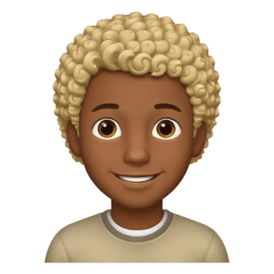 Chico joven latino, piel muy morena, pelo rubio corto rizado sticker