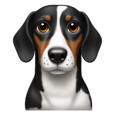 Black and white  wiener dog sticker