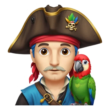 Pirates and parrot sticker