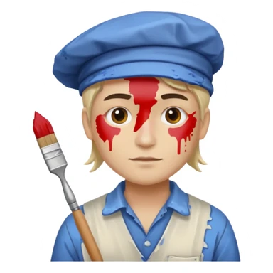 Painter with Paint Stained Face sticker