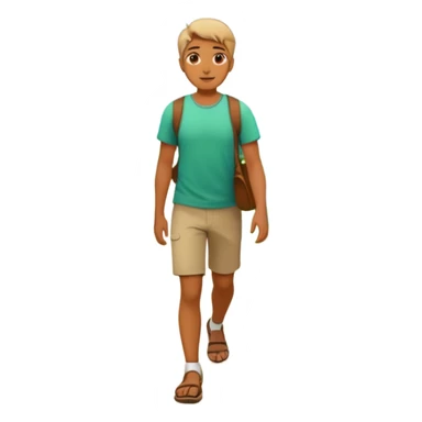 someone walking IN THE GARDEN on a path with flower and plants around him(keep the background) sticker