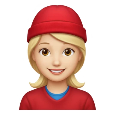 Red hat blond hair sticker