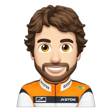 Fernando Alonso with Aston Martin Team sticker