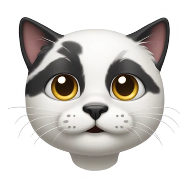 Black and white cat with mustache  sticker