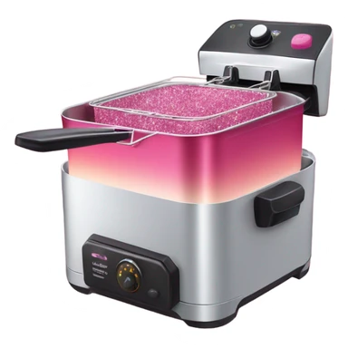 Pink ombre deep fryer with glitter chicken  sticker
