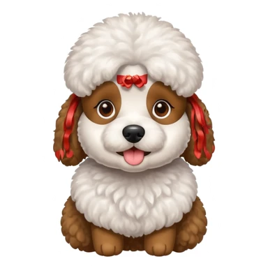 Perro caniche con un maites sticker