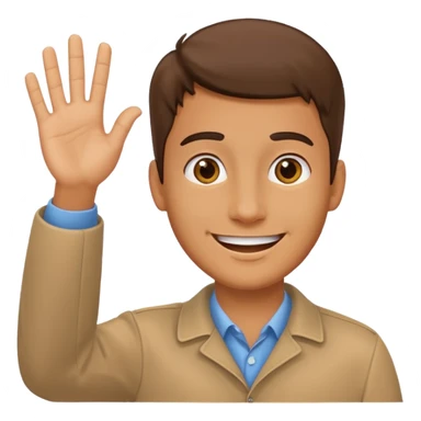 man waving hello sticker