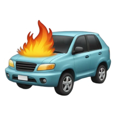 voiture avec du feu dessus sticker