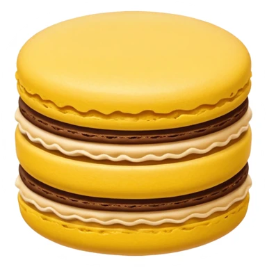 a single of yellow macaron with brown cream



















 sticker