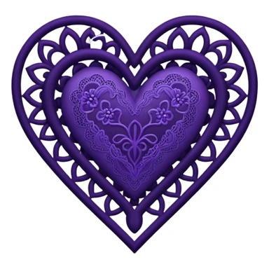 black and purple lace heart sticker