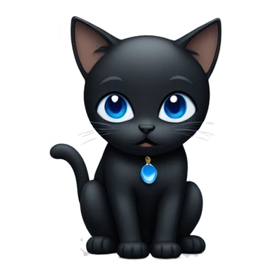 Black cat with blue ayes, crying with tears on his eyes sticker