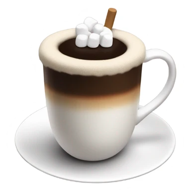cup of coffee with marshmellows and straw sticker