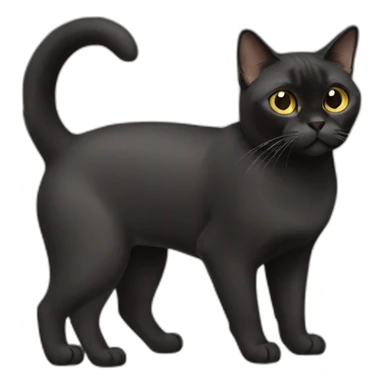 Black Burmese Cat Full Body sticker