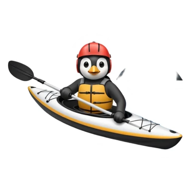 penguen kayakçı kasklı sticker