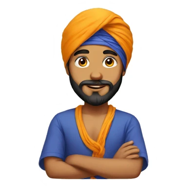 Sikh boy with turban sticker
