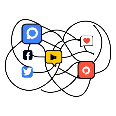 linking social media accounts, SNS connection between platforms sticker
