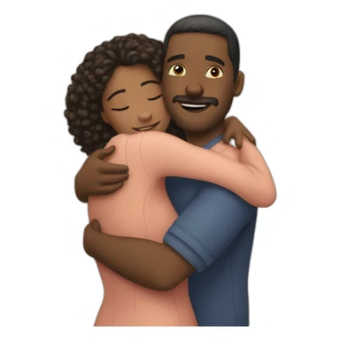 Man woman hug sticker