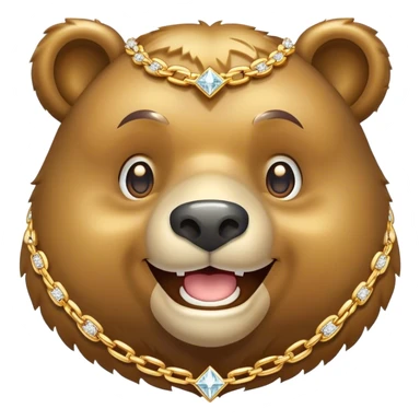 bear smile with diamond chains sticker