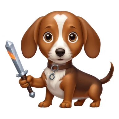 Dachshund dog Holding rpg sticker