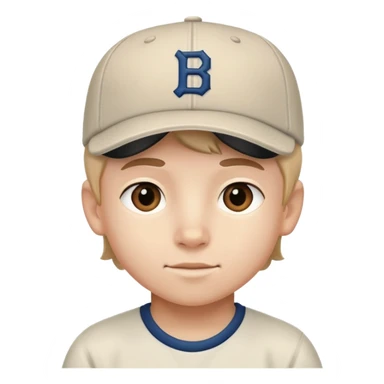 boy wear  backwards baseball cap sticker