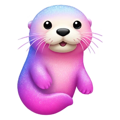 Pink ombre sea otter with glitter  sticker