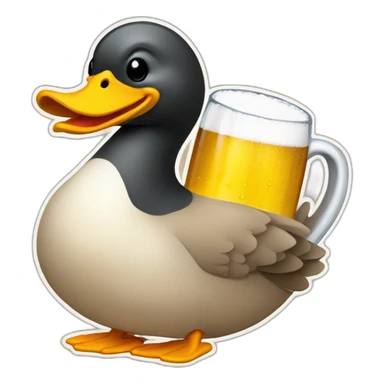 pato bebiendo jarra cerveza sticker