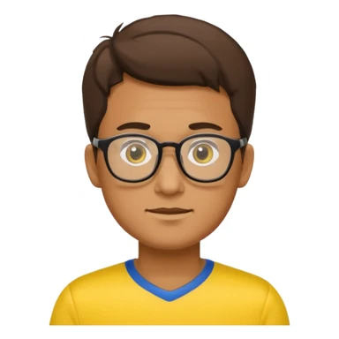 a glasses man with yellow jersey sticker
