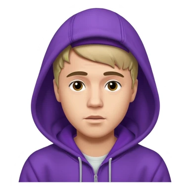 justin bieber, wear purple hoodie sticker