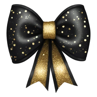 black sparkly bow sticker