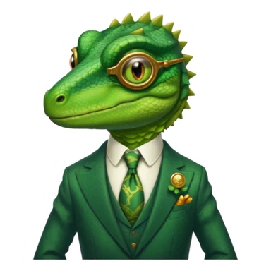 rich capitalist lizard king sticker