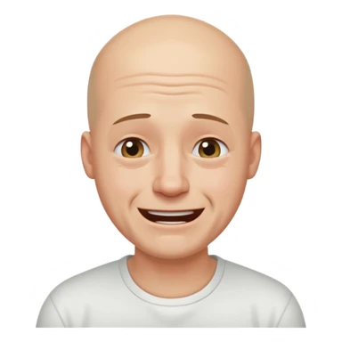 smiling bald man in whiteshirt crying  sticker