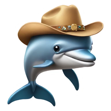 Dolphin in a cowboy hat sticker