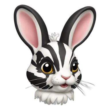 Lapine arlequin côté de visage gauche noir sticker