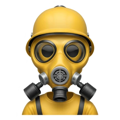 Skeleton wearing a gas mask sticker