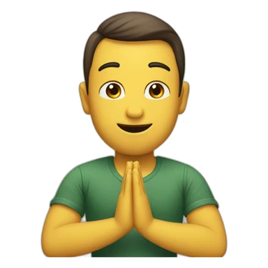Emoji saying namaste with elbows tpuching sticker