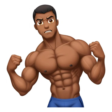 black bodybuilder afraid scared sticker