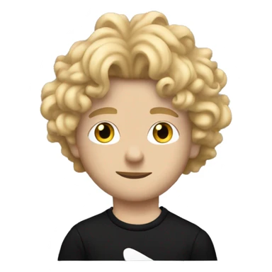 white boy with blonde curly hair wearing a playboy carti t-shirt sticker