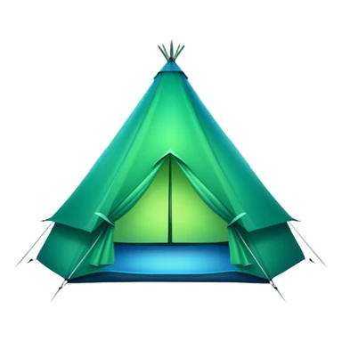 tent under aurora borealis night sky sticker