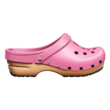 pink wooden clog sticker
