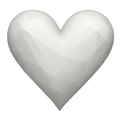 White heart with geometric V shape sticker